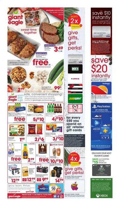 Giant Eagle (IN, MD, OH, PA, WV) Weekly Ad Flyer November 26 to December 2