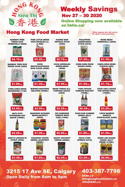 Hong Kong Food Market Flyer November 27 to 30