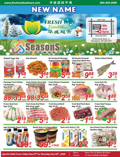 Seasons Food Mart (Brampton) Flyer November 27 to December 3