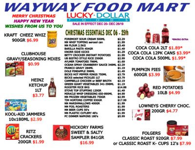 WayWay Food Mart Flyer December 20 to 26