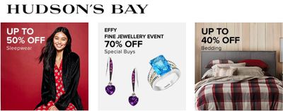 Hudson’s Bay Canada Holiday Sale: Save up to 50% off Sleepwear + 70% off EFFY Fine Jewellery + Boxing Week Warm Up Sale