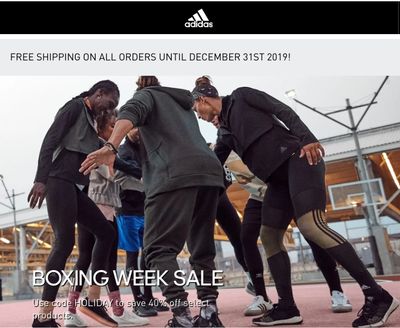 Adidas Canada Boxing Week Sale: Save 40% Off Regular Priced Items With Coupon Code + Extra 50% off Outlet + FREE Shipping + More