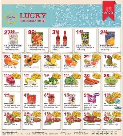 Lucky Supermarket (Calgary) Flyer November 27 to December 3