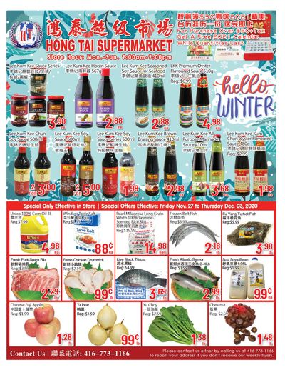 Hong Tai Supermarket Flyer November 27 to December 3