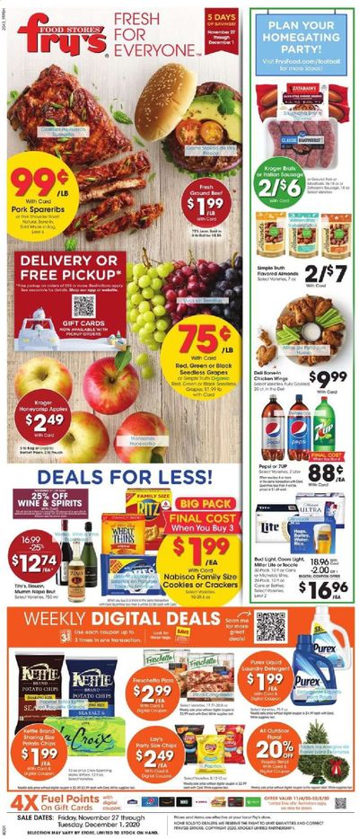 Fry’s (AZ) Weekly Ad Flyer November 27 to December 1 Fry’s (AZ) Weekly Ad Flyer November 27 to December 1