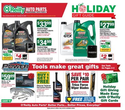 O'Reilly Auto Parts Weekly Ad Flyer November 25 to December 29