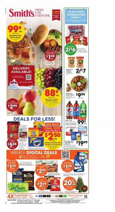 Smith's (AZ, ID, MT, NM, NV, UT, WY) Weekly Ad Flyer November 27 to December 1
