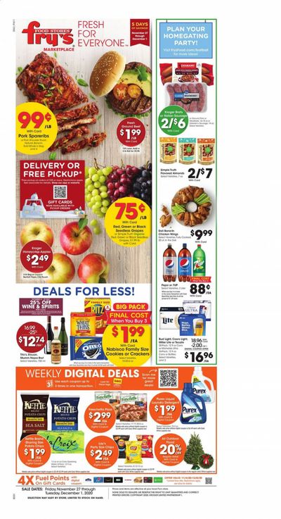 Fry’s (AZ) Weekly Ad Flyer November 27 to December 1
