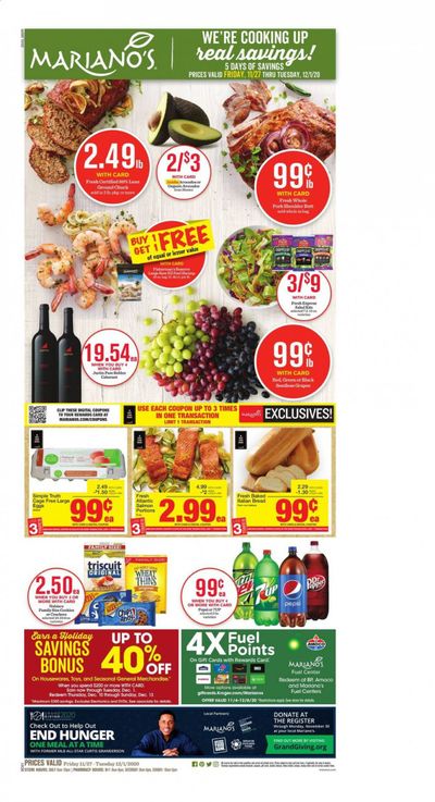 Mariano’s Weekly Ad Flyer November 27 to December 1