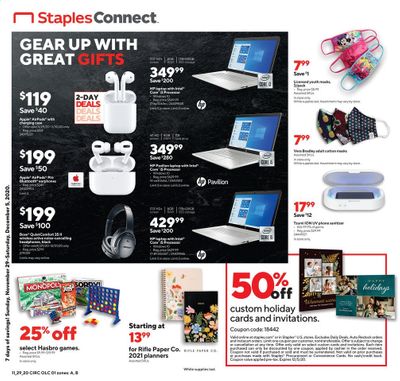 Staples Weekly Ad Flyer November 29 to December 5