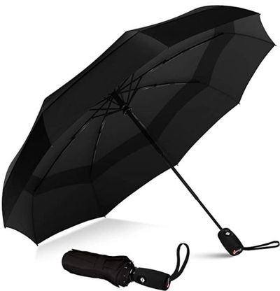 Repel Umbrella Windproof Double Vented Travel Umbrella with Teflon Coating (Black) For $21.56 At Amazon Canada