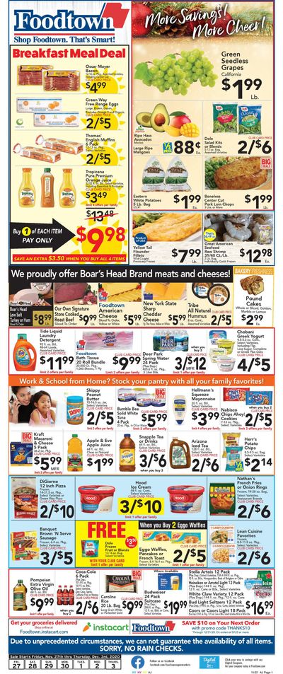 Foodtown Weekly Ad Flyer November 27 to December 3, 2020