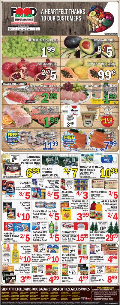 Food Bazaar Supermarket Weekly Ad Flyer November 27 to December 2, 2020