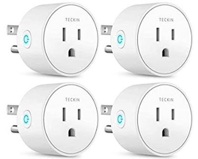 TECKIN Smart Plug Mini WiFi Outlet Wireless Socket Compatible with Alexa, Echo,Google Home and Siri, WiFi Socket with Timer Function, IC ETL and FCC Certified, No Hub Required, White (4 Pack) For $49.99 At Amazon Canada