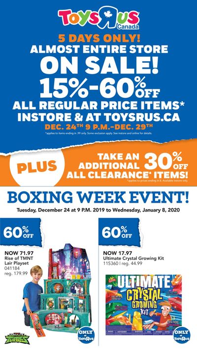 Toys R Us 2019 Boxing Week Flyer December 24 to January 8
