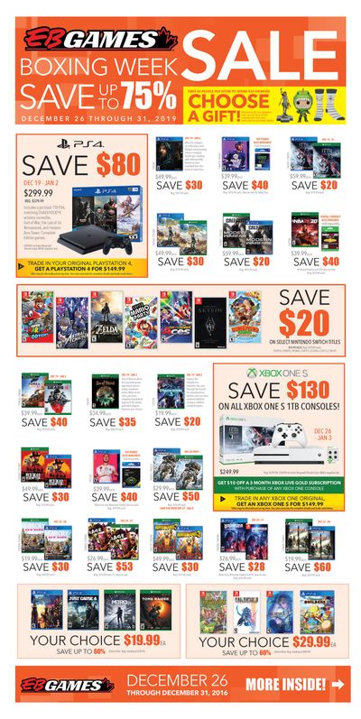 EB Games 2019 Boxing Week Flyer December 26 to 31