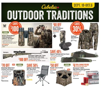 Cabela's Outdoor Traditions Flyer September 19 to October 6