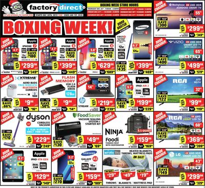 Factory Direct 2019 Boxing Week Flyer December 26 to January 1