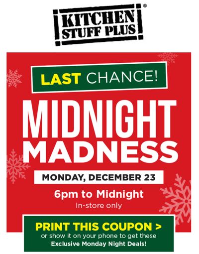 Kitchen Stuff Plus Canada TODAY’S Midnight Madness Deals with Coupon – Last Chance!
