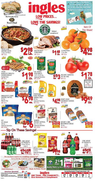Ingles Weekly Ad Flyer November 27 to December 1