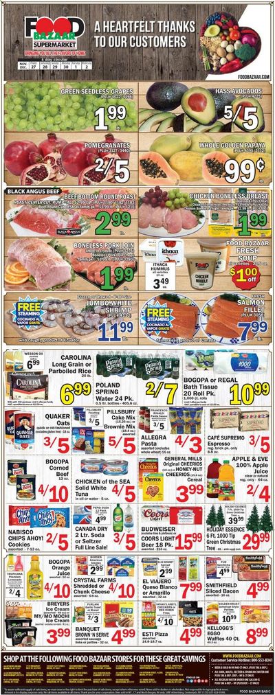 Food Bazaar (CT, NJ, NY) Weekly Ad Flyer November 27 to December 2