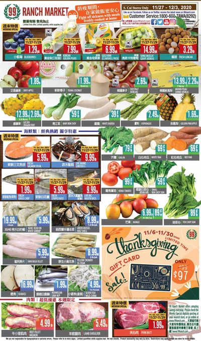 99 Ranch Market (CA) Weekly Ad Flyer November 27 to December 3