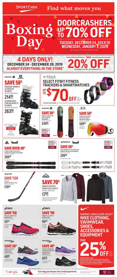 Sport Chek 2019 Boxing Day Sale Flyer December 24 to January 1