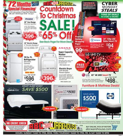 ABC Warehouse Weekly Ad Flyer November 29 to December 5, 2020