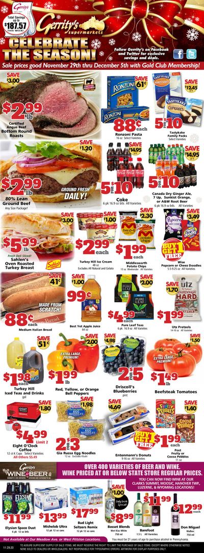 Gerrity's Thanksgiving Weekly Ad Flyer November 29 to December 05, 2020