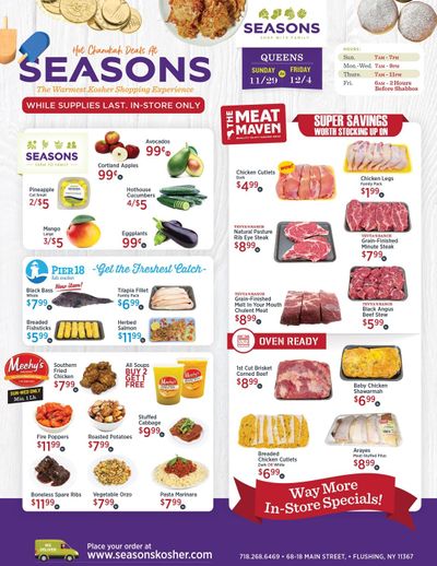 Seasons Weekly Hanukkah Ad Flyer November 29 to December 04, 2020