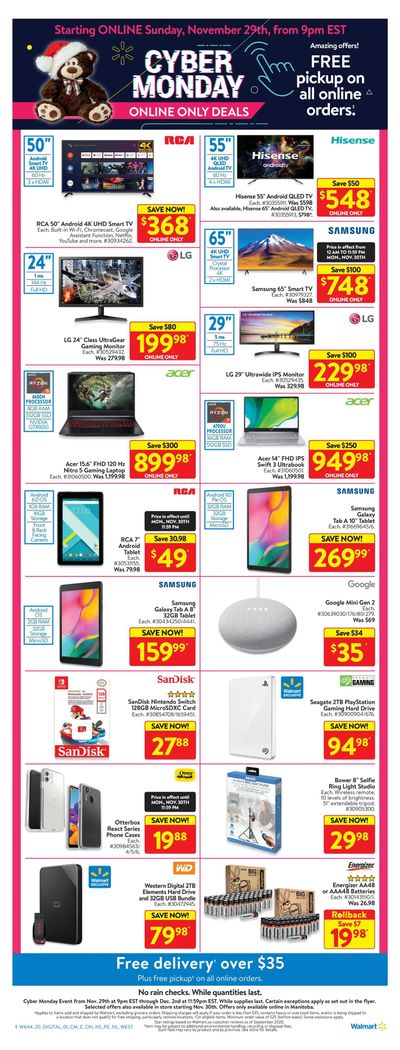 Walmart Cyber Monday Flyer November 29 to December 2