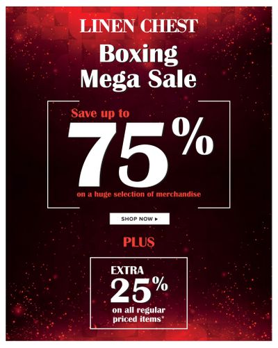 Linen Chest Boxing Week Sale Flyer December 25 to January 5