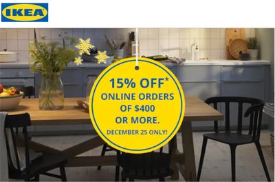 IKEA Canada Boxing Day 2019 Online Sale: Today Only, Save 15% off Online Orders of $400!
