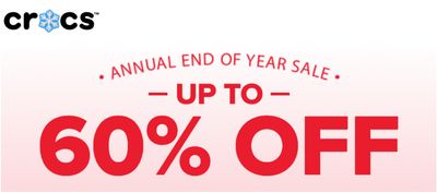 Crocs Canada Annual End Of Year Sale: Save up to 60% off