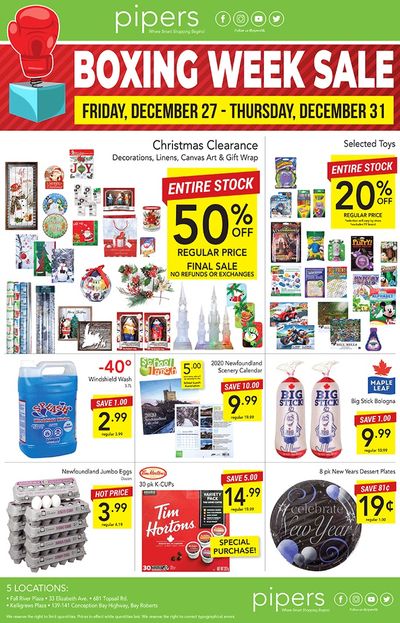 Pipers Superstore Boxing Week Sale Flyer December 27 to 31