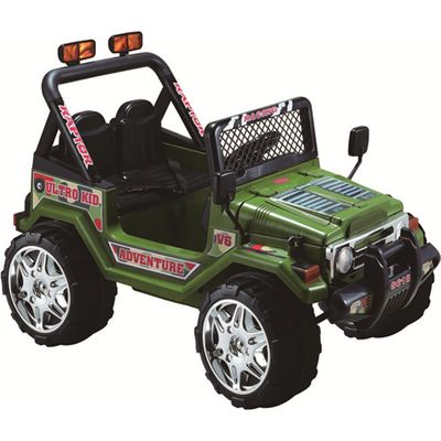 Kidsquad Jeep Wrangler 12V Ride-On Toy in Green On Sale for $149.00 (Save $50.00) at The Home Depot Canada
