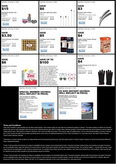 Costco (QC) Weekly Savings November 30 to December 6