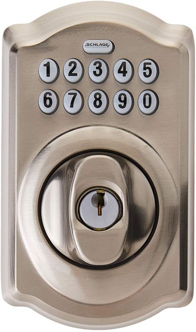 Schlage BE365 CAM Camelot Keypad Deadbolt , Satin Nickel  On sale for $ 98.00 at Amazon Canada