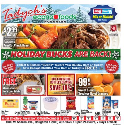 Tadych's Weekly Ad Flyer November 30 to December 6, 2020