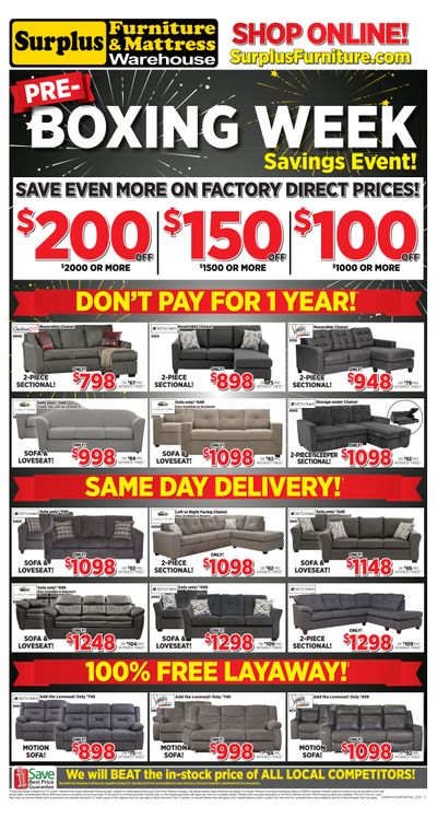 Surplus Furniture & Mattress Warehouse (Fredericton) Flyer December 1 to 21