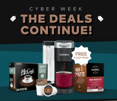 Keurig Canada Cyber Week Deals: FREE 48 Cup Pods With Purchase Of Coffee Maker + 25% Off Beverages & Accessories Using Promo Codes 