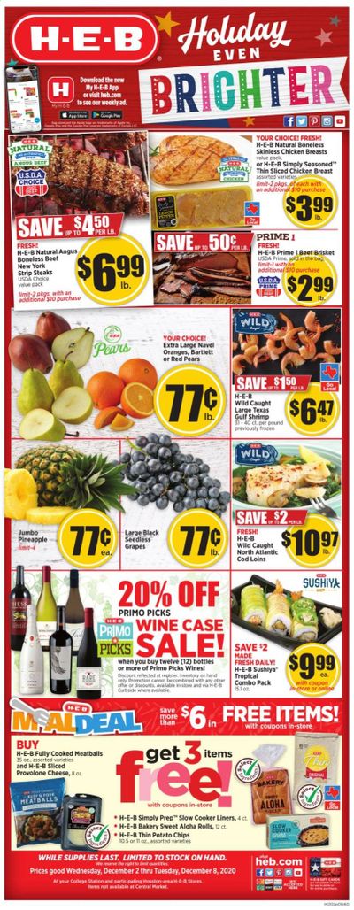 H-E-B (TX) Weekly Ad Flyer December 2 to December 8