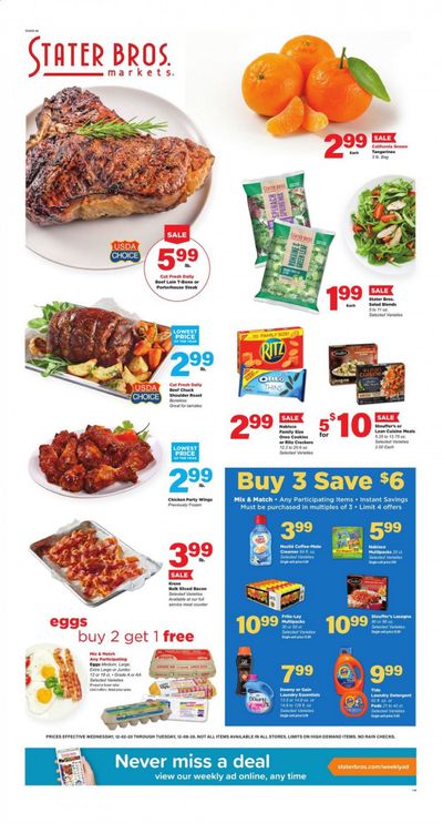 Stater Bros. Weekly Ad Flyer December 2 to December 8