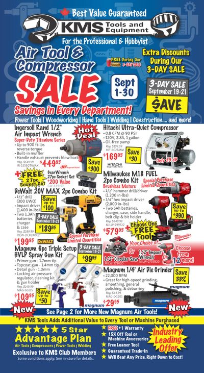 KMS Tools and Equipment Flyer September 1 to 30