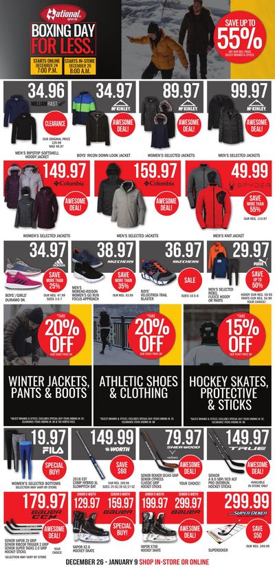 National Sports Boxing Day Sale Flyer December 26 to January 9