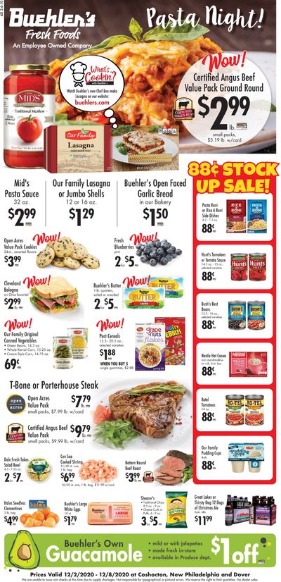 Buehler's Fresh Foods Weekly Ad Flyer December 2 to December 8, 2020