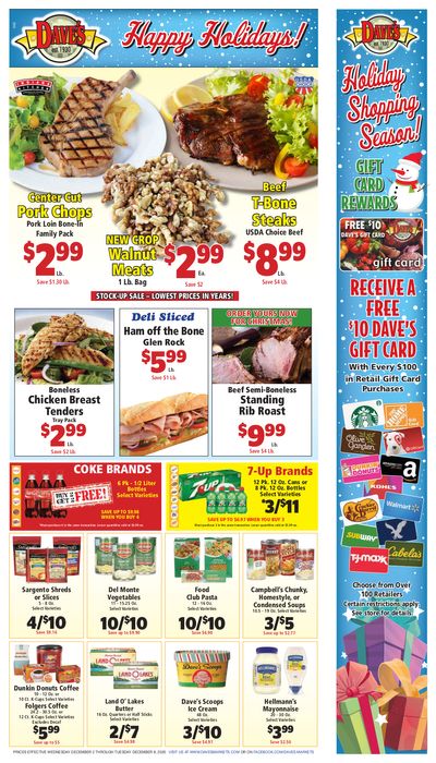 Dave's Markets Holiday Weekly Ad Flyer December 2 to December 8, 2020