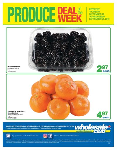 Wholesale Club (Atlantic) Produce Deal of the Week Flyer September 19 to 25