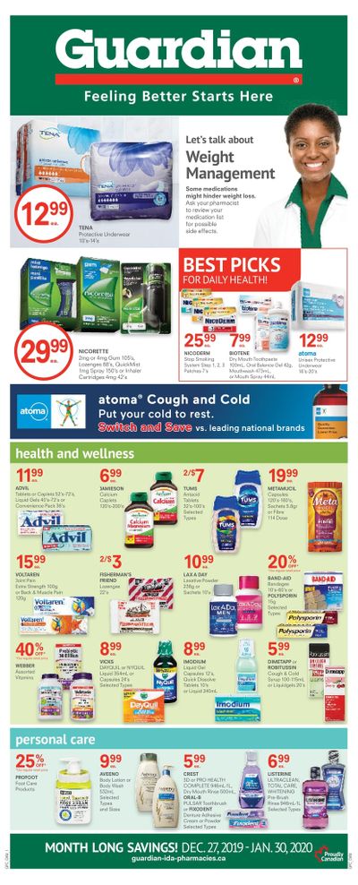 Guardian Pharmacy Flyer December 27 to January 30