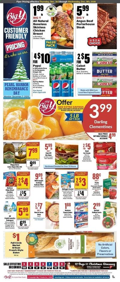 Big Y (MA) Weekly Ad Flyer December 3 to December 9